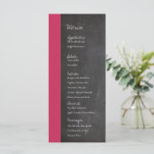 Chalkboard Roze Bruiloft Menu (Staand voorkant)