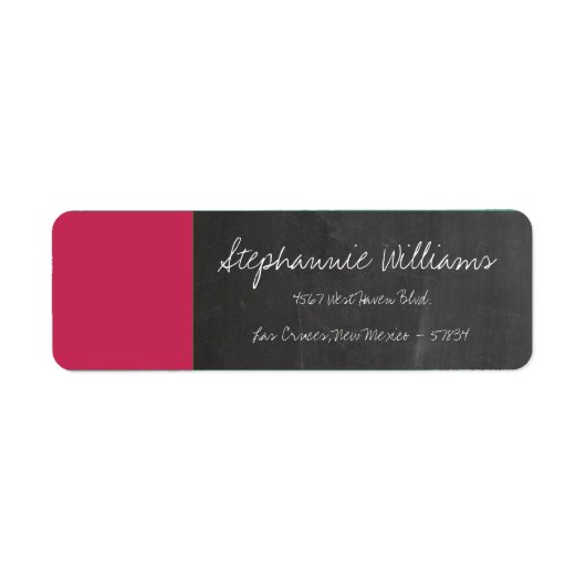 Chalkboard Roze Bruiloft Retourlabel Etiket (Voorkant)