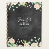 Chalkboard Roze Floral Planner (Voorkant)