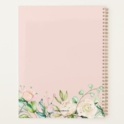 Chalkboard Roze Floral Planner (Achterkant)