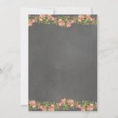  Chalkboard Roze Flower Wedding Invitation Kaart (Achterkant)