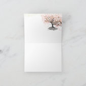 Chalkboard Roze Heart Leaf Folded Hartelijk dank Bedankkaart (Binnen)