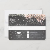 Chalkboard roze Heart Leaf Tree RSVP (Voorkant)