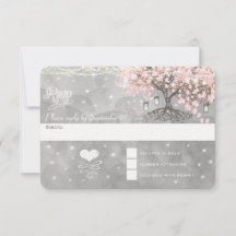 Chalkboard roze Heart Leaf Tree RSVP