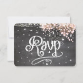 Chalkboard roze Heart Leaf Tree RSVP Kaartje (Achterkant)