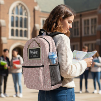 Chalkboard roze ID397 Bedrukte Rugzak