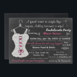 Chalkboard roze Lace Lingerie Shower Bachelorette Kaart<br><div class="desc">Chalkboard Lace Lingerie Shower Bachelorette Party</div>