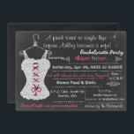 Chalkboard roze Lace Lingerie Shower Bachelorette Kaart<br><div class="desc">Chalkboard Lace Lingerie Shower Bachelorette Party</div>