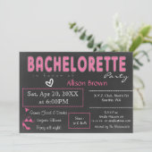 Chalkboard roze Lingerie Shower Bachelorette Kaart (Staand voorkant)