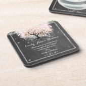 Chalkboard roze Onderzetter van het Heart Leaf Tre (Linkerzijde)