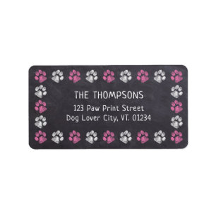 Chalkboard Roze Pak Print Return-adreslabels Etiket
