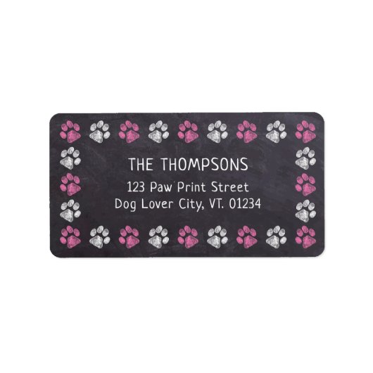 Chalkboard Roze Pak Print Return-adreslabels Etiket (Voorkant)