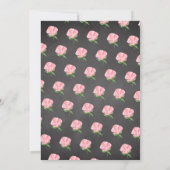 Chalkboard Roze Peonies Roos Spaanse bevestiging Kaart (Achterkant)