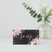 Chalkboard Roze Roze Pearl Handgemaakte Zeep Visitekaartje (Staand voorkant)