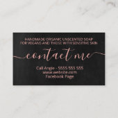 Chalkboard Roze Roze Pearl Handgemaakte Zeep Visitekaartje (Achterkant)