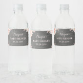 Chalkboard Roze Waterverf Flowers Baby shower Waterfles Etiket (Flessen)