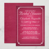 Chalkboard roze & White Bridal Shower Invitations Kaart (Voorkant / Achterkant)