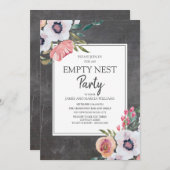  Chalkboard Roze White Floral Empty Nest Kaart (Voorkant / Achterkant)