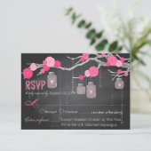 Chalkboard Rozen Branches RSVP-kaart RSVP Kaartje (Staand voorkant)