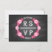 Chalkboard Rozen Branches RSVP-kaart RSVP Kaartje (Achterkant)