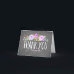 Chalkboard Rozen Tuin | Dankkaart Bedankkaart<br><div class="desc">Deze dankkaart bevat prachtige watercolor bloemen.  Stuur uw gasten een speciale bedankkaart die ze niet zullen vergeten!</div>