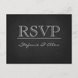 Chalkboard RSVP bruiloft briefkaart