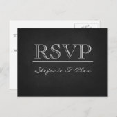 Chalkboard RSVP bruiloft briefkaart (Voorkant / Achterkant)