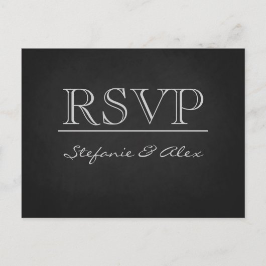 Chalkboard RSVP bruiloft briefkaart (Voorkant)