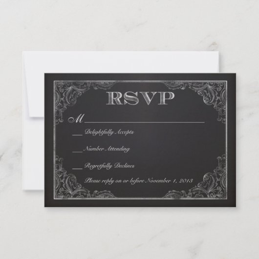  Chalkboard RSVP Kaartje (Voorkant)