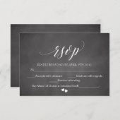 Chalkboard RSVP Script Response Kaart Typografie (Voorkant / Achterkant)