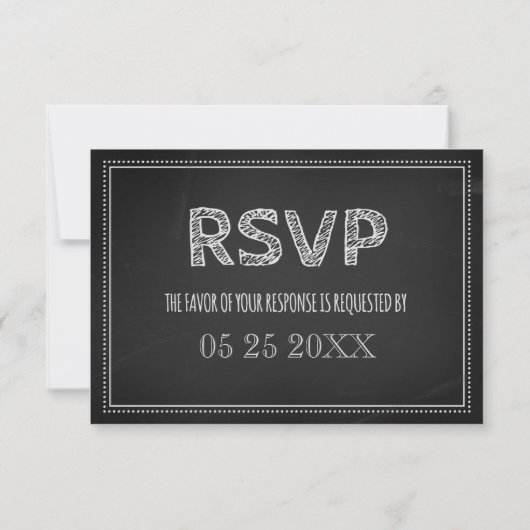 Chalkboard RSVP Weddenkaart (Achterkant)
