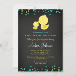 Chalkboard Rubber Duck Baby shower Uitnodiging