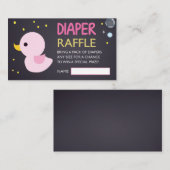 Chalkboard Rubber Ducky Luier Raffle Ticket Informatiekaartje (Voorkant / Achterkant)