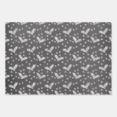 Chalkboard Rustic Black en White Kerstwrappi Inpakpapier Vel (Voorkant 2)