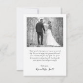 Chalkboard Rustic Black White Collage Wedding Bedankkaart (Achterkant)