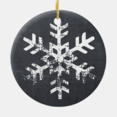 Chalkboard Rustic Circle Photo Snowflakes Keramisch Ornament (Achterkant)