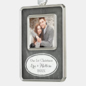 Chalkboard Rustic First-kerstcouple Ornament (Links)