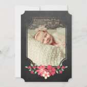 Chalkboard Rustic Floral Typography Sip N Zie Kaart (Voorkant)