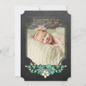 Chalkboard Rustic Floral Typography Sip N Zie Kaart (Voorkant)