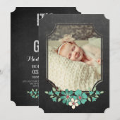 Chalkboard Rustic Floral Typography Sip N Zie Kaart (Voorkant / Achterkant)