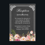 Chalkboard Rustic Floral Wedding Reception Informatiekaartje<br><div class="desc">Chalkboard Rustic Floral Invitations Suite. (1) Voor verdere aanpassing, gelieve de "pas verder"verbinding aan en ons ontwerphulpmiddel te gebruiken om deze sjabloon te wijzigen. (2) Als u de voorkeur geeft aan Zelfkleerpapier/matte afwerking, kunt u overwegen het type matte papier te kiezen. (3) Neem contact met me op als je hulp...</div>