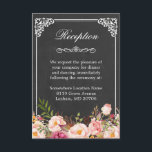 Chalkboard Rustic Floral Wedding Reception Informatiekaartje<br><div class="desc">Chalkboard Rustic Floral Invitations Suite. (1) Voor verdere aanpassing, gelieve de "pas verder"verbinding aan en ons ontwerphulpmiddel te gebruiken om deze sjabloon te wijzigen. (2) Als u de voorkeur geeft aan Zelfkleerpapier/matte afwerking, kunt u overwegen het type matte papier te kiezen. (3) Neem contact met me op als je hulp...</div>