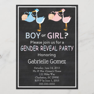 Chalkboard Rustic Gender Rekaltion Card Kaart