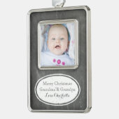 Chalkboard Rustic Grootouders kerstversier Verzilverd Omlijst Ornament (Links)