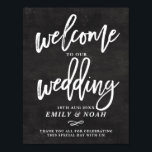 Chalkboard Rustic Hand Lettering Wedding Welkom Poster<br><div class="desc">Feminine- en rustisch trouwbord met moderne kalligrafie met faux-alkboardachtergrond. Dit ontwerp is beschikbaar in een verscheidenheid van kleuren en manuscriptstijl.</div>