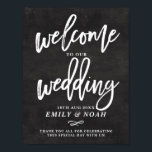 Chalkboard Rustic Hand Lettering Wedding Welkom Poster<br><div class="desc">Feminine- en rustisch trouwbord met moderne kalligrafie met faux-alkboardachtergrond. Dit ontwerp is beschikbaar in een verscheidenheid van kleuren en manuscriptstijl.</div>