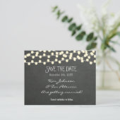 Chalkboard Rustic Licht Briefkaart sparen de Datum (Staand voorkant)