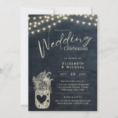Chalkboard Rustic Mason Jar Wedding DIGITAL Print Kaart (Voorkant)