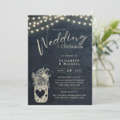 Chalkboard Rustic Mason Jar Wedding DIGITAL Print Kaart (Staand voorkant)