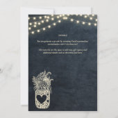 Chalkboard Rustic Mason Jar Wedding DIGITAL Print Kaart (Achterkant)